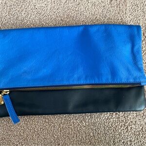 Clare V. Blue and Black Clutch Bag